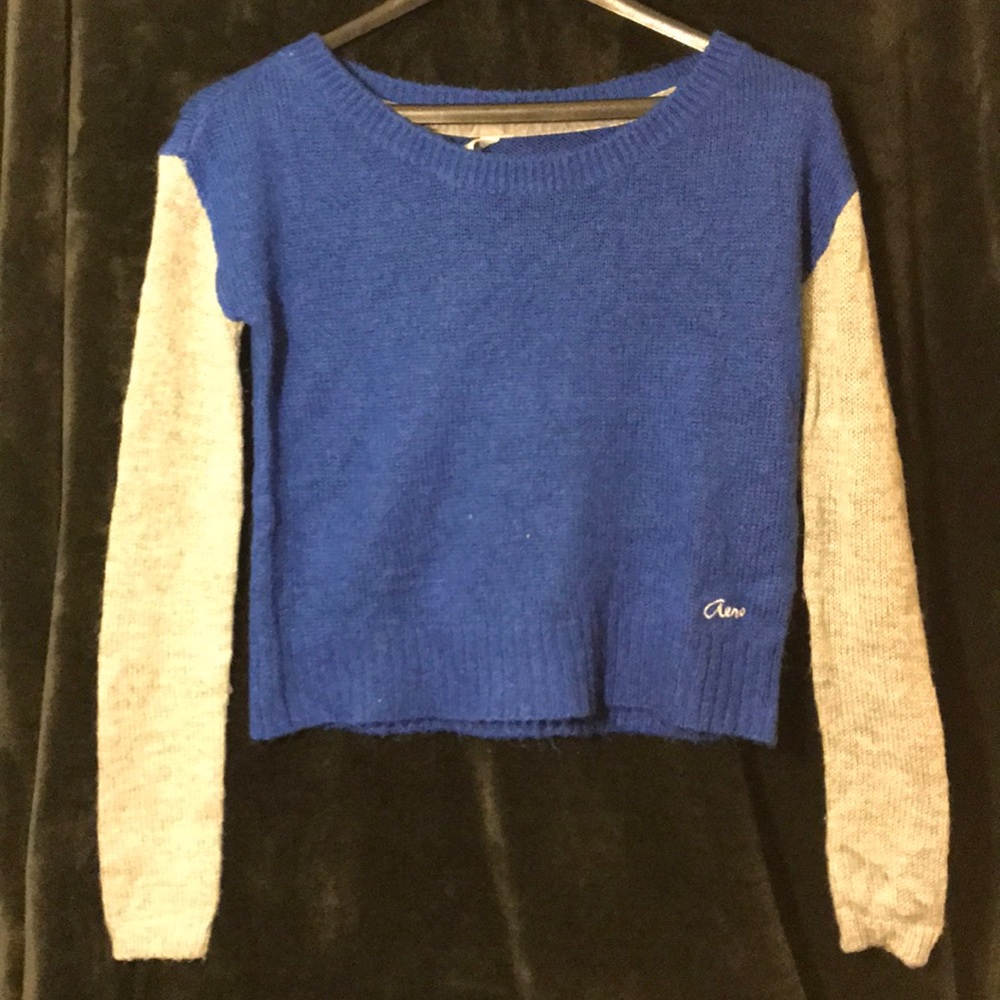 Blue and grey sweater